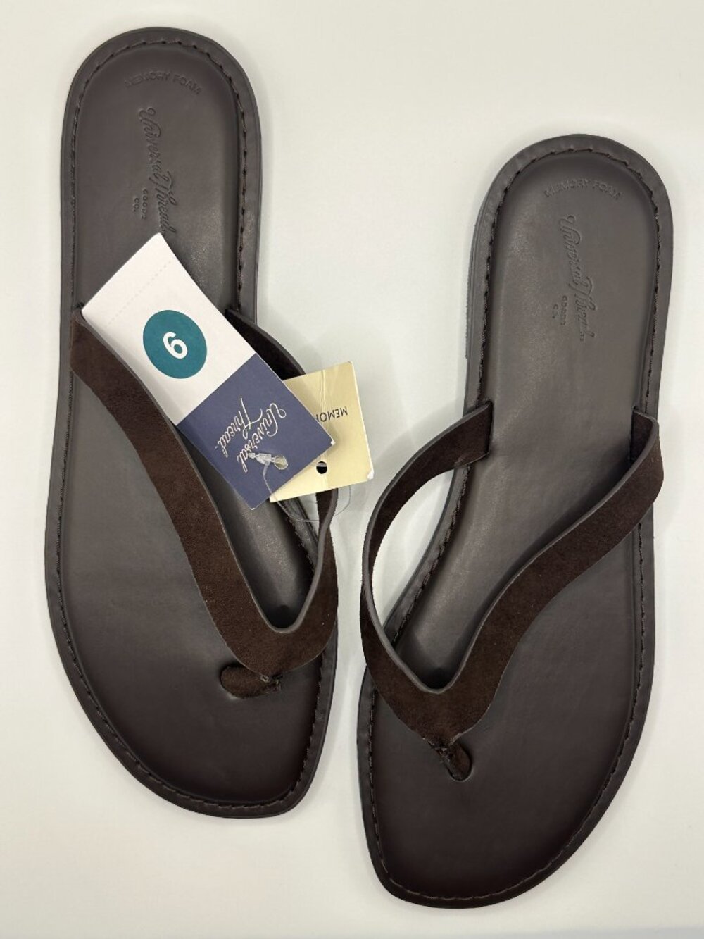 NEW Universal Thread Dark Brown Suede Flip Flop Thong Sandals 9